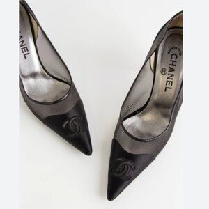 Vintage Chanel mesh Pumps high heels 39.5